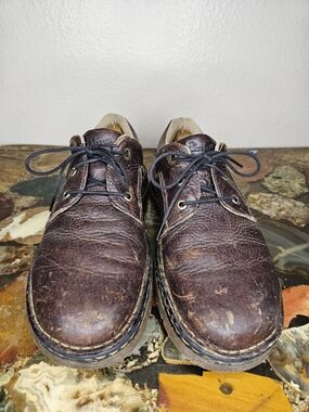 Dr Martens Mens Brown Pebbled Leather Lace Up Casual Oxford Shoes US Men Size 10